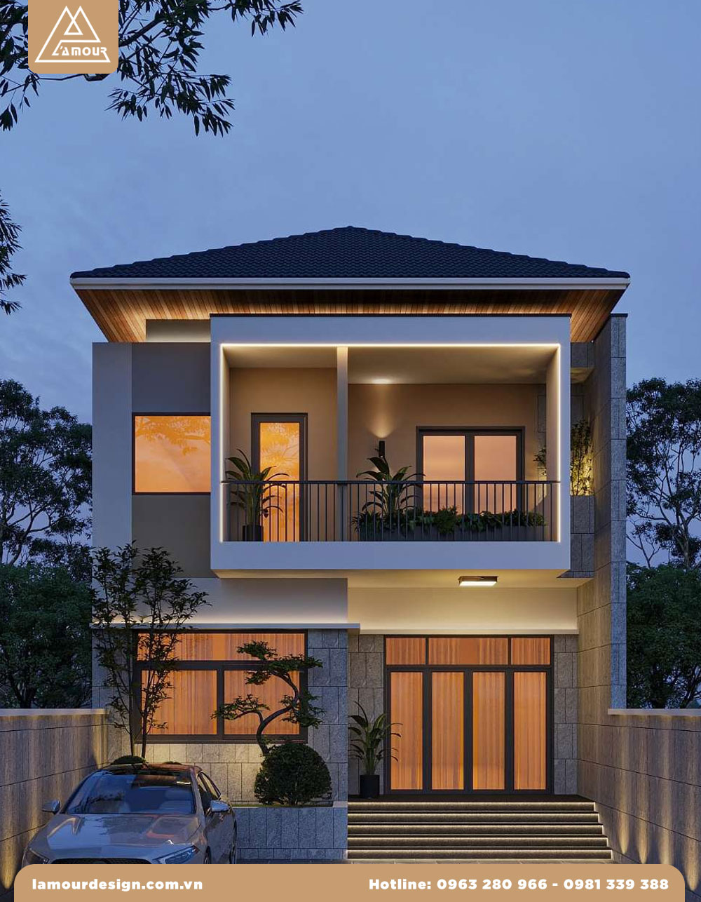 Mặt tiền nhà phố 8m 2 tầng