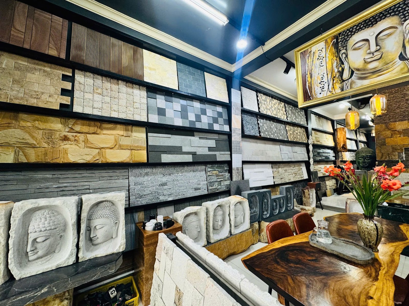 Hướng dẫn cách ốp đá lên tường chi tiết, chuẩn kỹ thuật, thẩm mỹ cao 8 Showroom đá ốp tường Phố Đá Đẹp