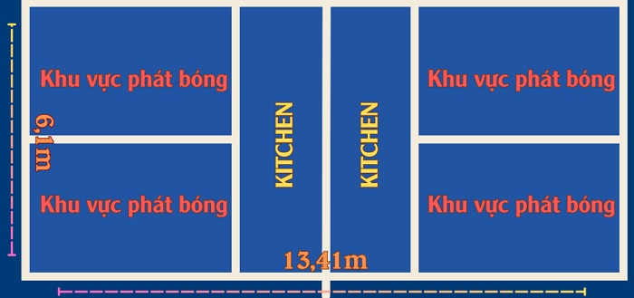 Kích thước sân Pickleball tiêu chuẩn - Chia sẻ từ HT Sport 6 Các khu vực của sân Pickleball cần được vẽ chính xác, rõ ràng