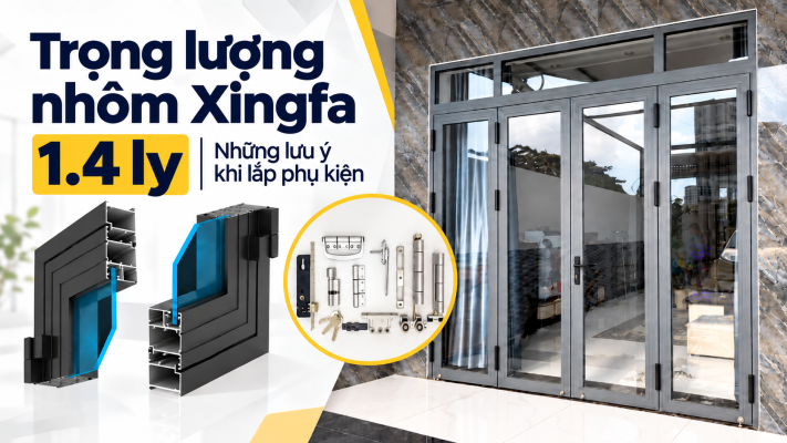 Trọng lượng nhôm Xingfa 1.4 ly | Những lưu ý khi lắp phụ kiện